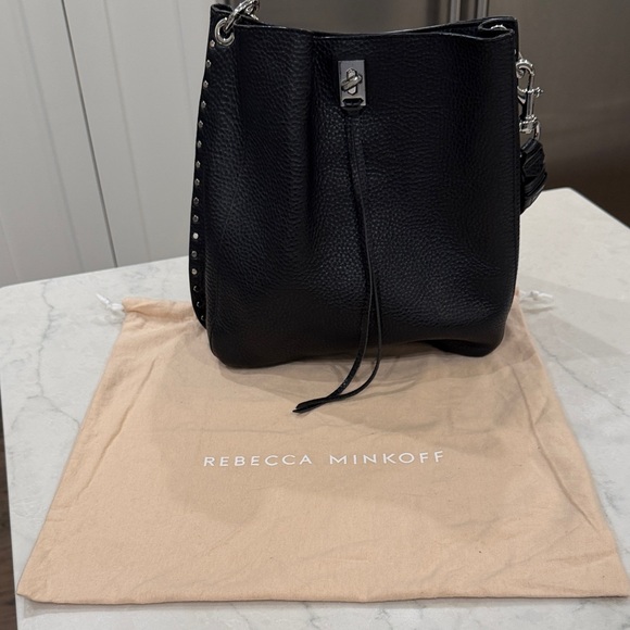 Elegant Rebecca Minkoff Black Leather Shoulder Bag - Picture 7 of 9